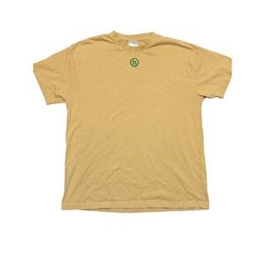 Hidden NY Embroidered H Logo T-Shirt Mustard Tan Mens Large Made in USA